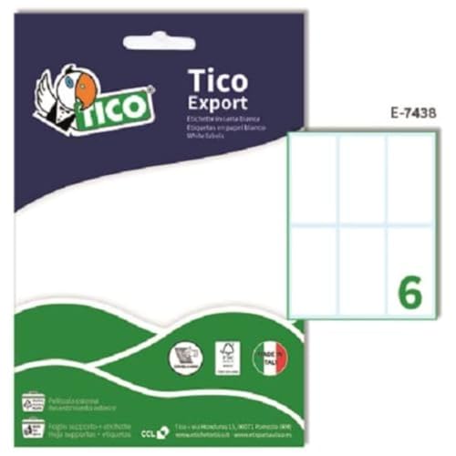 TICO 947910 10 Blatt Klebeetikette, weiß von TICO