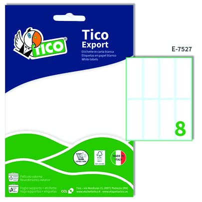 TICO E-7527 10 Blatt Klebeetikette, weiß von TICO