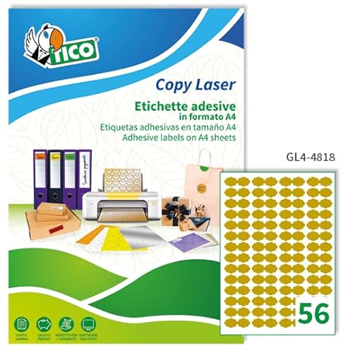 TICO GL4 – 5822 – Etiketten in Rolle gold Wolken Großer Doppelzimmer, Farbe Gold von TICO