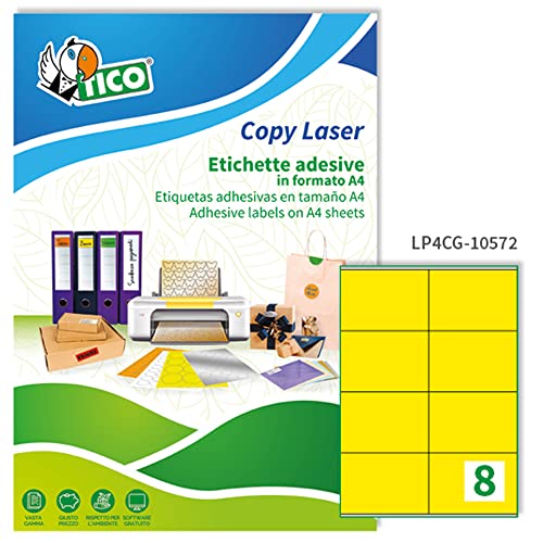 TICO lp4cg-10572 Farbige Etiketten matt, 70 FF, 105 x 72, Gelb von TICO