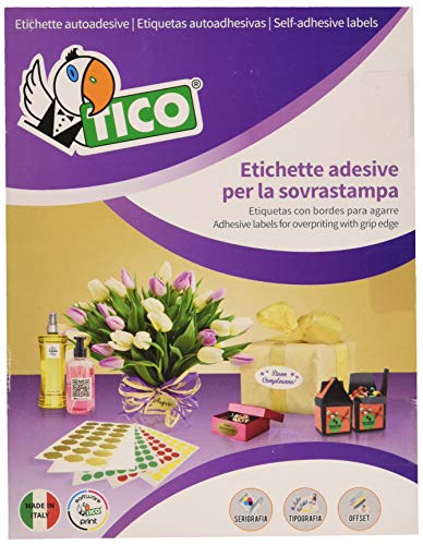 Tico Italia P-4820 Bianche Eck-Etiketten, rund, 48 x 20 mm, Typ/Lito - 250 Ff von TICO