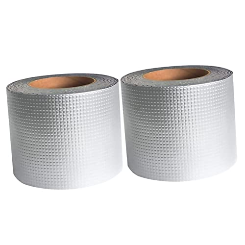 TIDTALEO 2 Rollen Butylband aus Aluminiumfolie Fix UV-Klebeband Rohr butyl klebeband dichtungsbänder wasserdichtes klebeband Reparatur von Dachlecks Klebeband aus Aluminium Bleifolie Silver von TIDTALEO