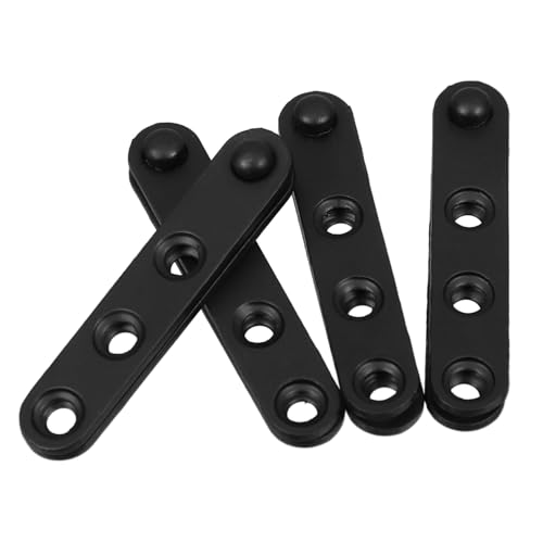 TIDTALEO 4 Stück Scharnier schwarzer Metallzaun Gerade für Holz Metallhalterungen für Holz Ausbesserungsplatten reparieren Metallplatte mit Löchern 4pcs Black von TIDTALEO