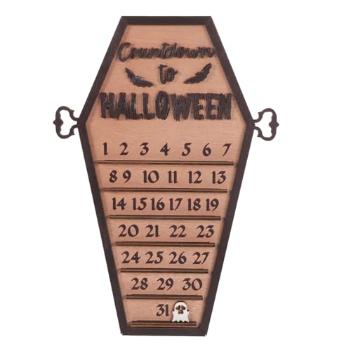 TIDTALEO Halloween-adventsdekoration, Holz-adventskalender, Halloween-ornament, Countdown-dekoration von TIDTALEO