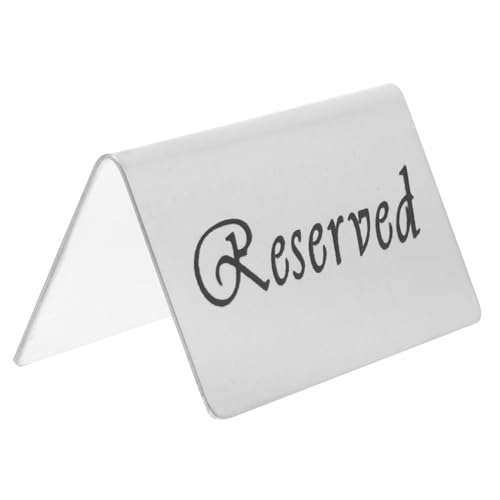 TIDTALEO Reserviertes Schreibtischschild Schilder für Restaurantreservierungen reserviertes Zeichen event hochzeitslaken Reservierungsschild Partei reservierte Karte Rostfreier Stahl Silver von TIDTALEO