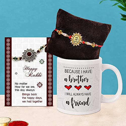 TIED RIBBONS Rakhi for Brother with Coffee Mug (325 ml) and Mini Greeting Card - Rakhi Thread Raksha bandhan Gifts von TIED RIBBONS