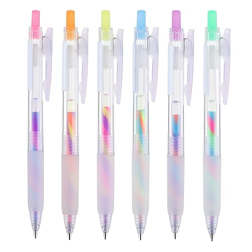 TIESOME 6 Stück Regenbogen Gelschreiber, Handschriftstift mit rotierendem Farbverlauf Kawaii-Kugelschreiber-Set mit für Kritzeln Scrapbooking Skizzieren Journaling Künstlerillustrieren 1mm (Pastelle) von TIESOME