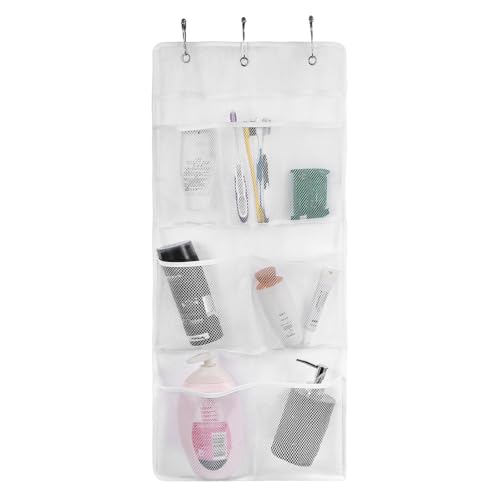 TIESOME Dusch-Caddy aus Netzstoff zum Aufhängen mit Edelstahl-Haken, 6 Taschen, Badezimmer-Aufbewahrung für Kreuzfahrt, Wohnmobil, Reisen, über Türhaken, Weiß TIESOME Dusch-Caddy aus Netzstoff zum Aufhängen mit Edelstahl-Haken, 6 Taschen, Badezimmer-Aufbewahrung für Kreuzfahrt, Wohnmobil, Reisen, über Türhaken, Weiß von TIESOME