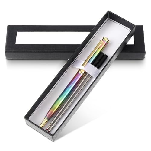 TIESOME Kugelschreiber, 0.5 mm Unterschrift Tactical Pen Mit Geschenk Box Kugelschreiber Hochwertig Kugelschreiber Personalisiert für Business Büroschreibstift Bachelor Geschenk für Teenager von TIESOME