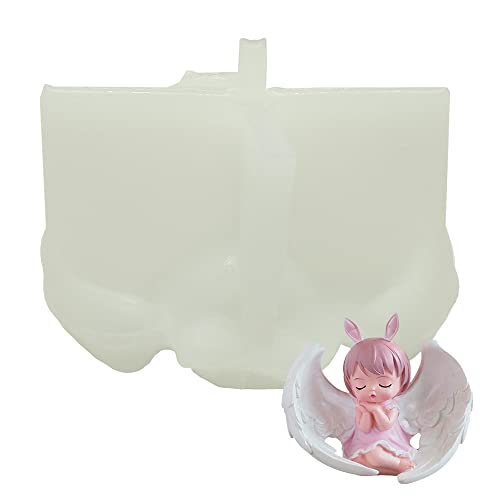 Engel Baby Silikon Form 3D Engel Gießform Engel Fondant Formen Kerzenform Kerze Handgemachte Schokoladenform Seifenform DIY Kuchen Dekoration Werkzeuge((Typ A）, Weiß) von TIEZHI