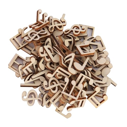 100pcs Music Notes, 100 PCs Holzmusik Notiz Gemischte Dekorative Hölzerne Musik Note 2cm Note Clip für Dekoration Zubehör Mini Music Notes (Hölzerne Musiknoten) von TIKATARER