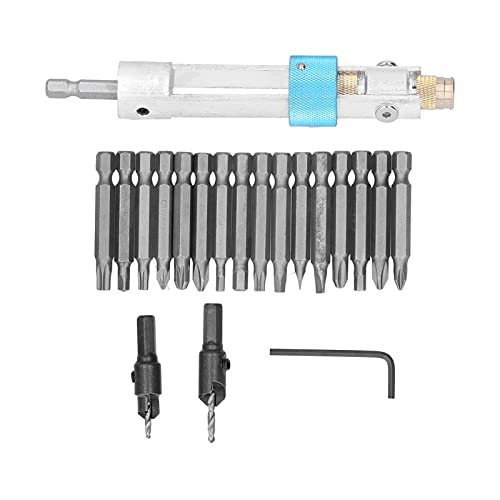 Bohrer-Set, Holzbearbeitungswerkzeuge, 20-teiliges Senker-Bohrer-Set, Schraubendreher-Konverter-Handwerkzeug, Reparaturwerkzeuge, Senker-Bohrer-Set mit Hoher Härte für den Haushalt von TIKATARER