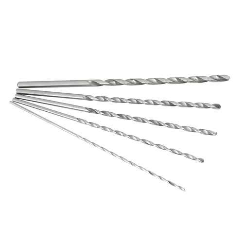 Bohrer-Set, Stahl-Spiralbohrer, Extra Lang, 2–5 Mm, Gerader Schaft, Schnellarbeitsstahl für Holz, Kunststoffe und Leichte Metalle von TIKATARER