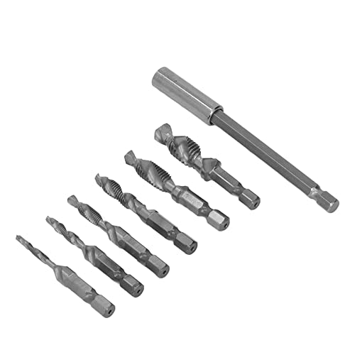 Bohrer- und Gewindebohrer-Set, Bohrer-Gewindebohrer-Bit-Kombinationsset, Spanentfernungsfähigkeit, Sechskantschaft, Spirale, Metrisch, M3-M10, für die Bearbeitung von Metall, von TIKATARER