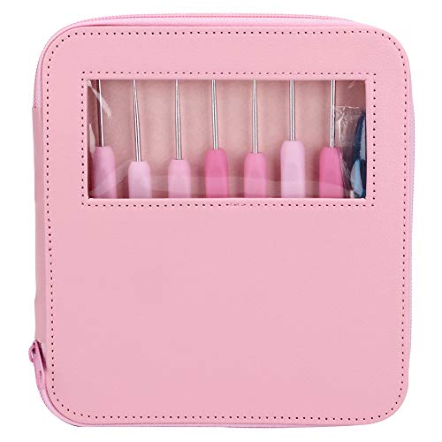 Häkelnadel-Etui, 8 Stück/Set, Rosa, Leichtes Stricknadel-Nähwerkzeug, Häkelnadel-Set mit Etui und Aufbewahrungstasche, Häkelnadel-Set für die Meisten Häkelarbeiten von TIKATARER