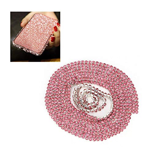 Kristall-Rollenband, 1 M, DIY-Wickelrolle, Kristall-Strass-Band, 3 Mm, Strass-Kette, Zierband, Dekoration, Bastelzubehör (Zweireihige Rose rot 1 Meter) von TIKATARER