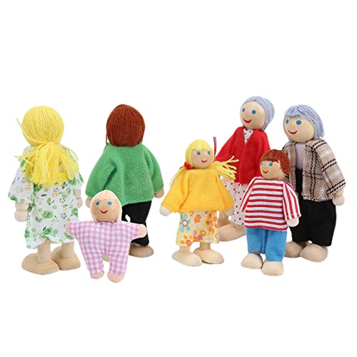 Puppenhaus-Menschen, Puppenhaus-Menschen-Figuren aus Holz, Familien-Puppenhaus-Set, Kleine Leute, Mini-Menschen-Figuren, Puppenhaus-Puppen für Vorgetäuschte Spielfiguren, von TIKATARER