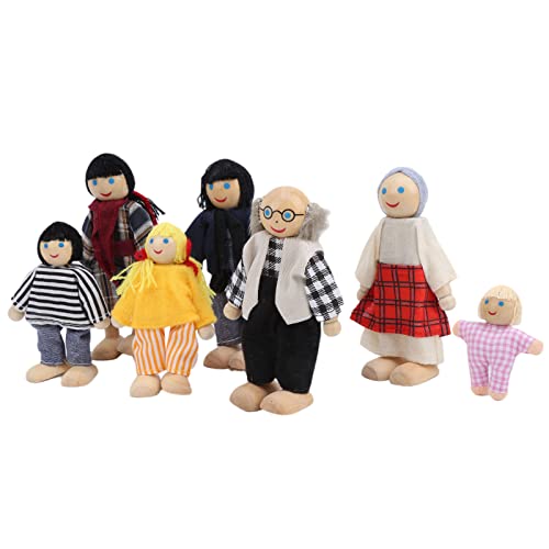 Puppenhaus-Menschen, Puppenhaus-Menschen-Figuren aus Holz, Familien-Puppenhaus-Set, Kleine Leute, Mini-Menschen-Figuren, Puppenhaus-Puppen für Vorgetäuschte Spielfiguren, von TIKATARER