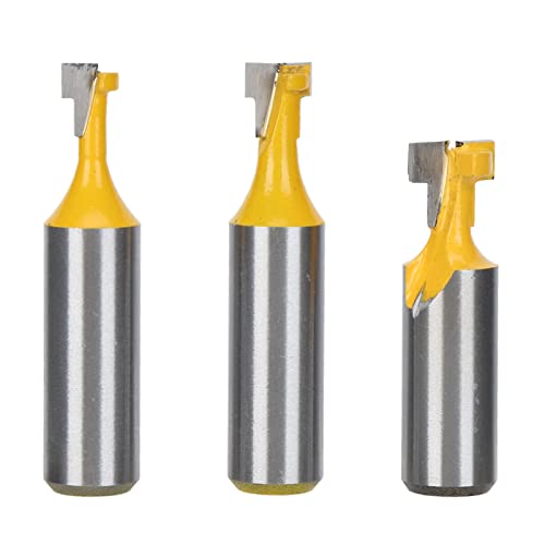 Schlitzschneider Router Bit, 3pcs Router -Bits 5/16in 3/8in 1/2in T Schlitzschneider Fräsenschneider Router Bohrbohrbit mit Aufbewahrungsboxen für Holzleuchter - -Slotting Schlitzschneider Router Bit, 3pcs Router -Bits 5/16in 3/8in 1/2in T Schlitzschneider Fräsenschneider Router Bohrbohrbit mit Aufbewahrungsboxen für Holzleuchter - -Slotting von TIKATARER