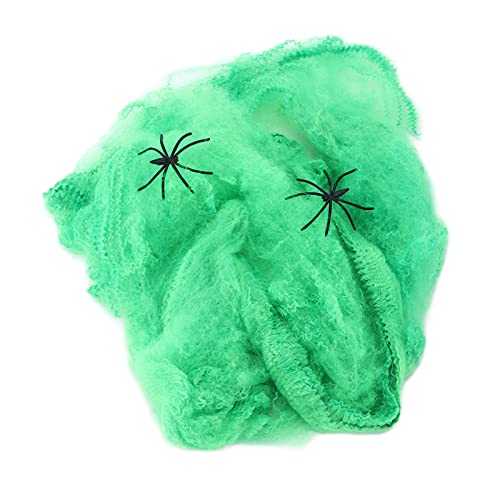 Spinnennetz, Spinnennetz, Spinnennetz, Halloween-Dekoration für den Innenbereich mit 5 Stück für Halloween, Partys (GREEN) von TIKATARER