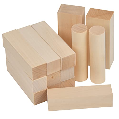 TIMESETL Lindenholz zum Schnitzen Lang 14Stück 10CM Schnitzholz Lang Holzblöcke Groß Lindenholz Schnitzblöcke Holzblöcke zum Schnitzen Holzblöcke Wood for Carving Schnitzholz Set für Holzschnitzerei von TIMESETL