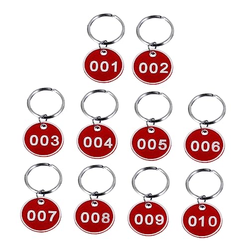 TINEASUR 1 Nummernschild vorratsetiketten kennzeichen anahtarlık key chain Schlüsselanhänger für Schlüssel Schlüssel-ID-Label-Tags Gepäck-ID-Tags Etiketten für Schlüsselanhänger Metall rot von TINEASUR