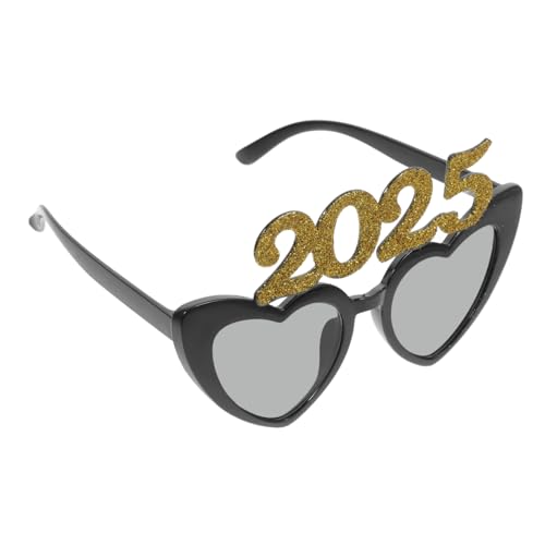 TINEASUR 1 Paar 2025 Brille Herz Sonnenbrille glückwunsch grad brille Party Brille Lustige Brillen für Partys Herz Dekorationen Zahlenbrille Brillen-Requisiten Abs von TINEASUR