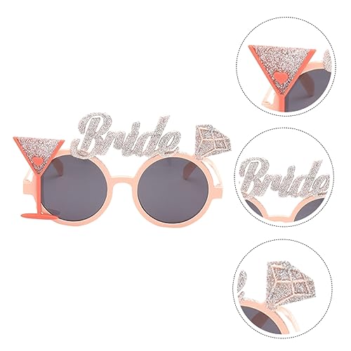 TINEASUR 1 Paar Abschluss ball Brille Partybrillen Brautparty-Brillen Brautbrille Hochzeit Weingläser halloween brillen leuchtbrillen Braut-Brillen-Requisite braut brille Stk Rosa von TINEASUR