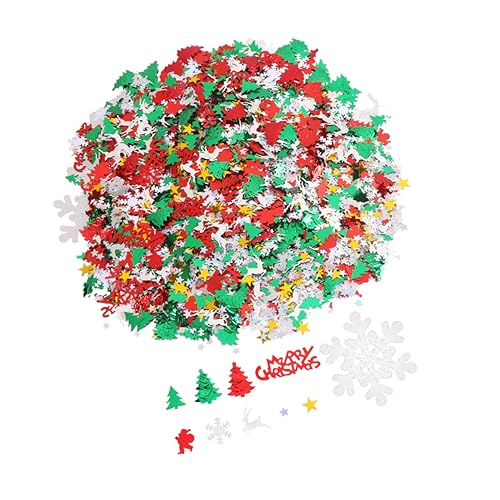 TINEASUR 1 Packung Konfetti Werfen Weihnachts-pailletten-konfetti Wunderland-ornament Weihnachtstisch Konfetti Weihnachtsfeier-dekoration Konfetti Für Das Neue Jahr Weihnachtsstreusel Pvc von TINEASUR