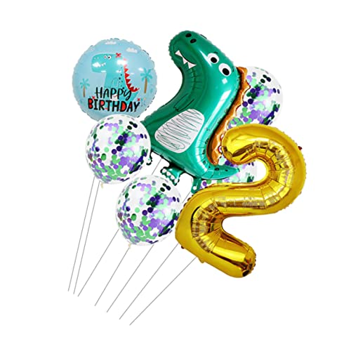 TINEASUR 1 Satz Dinosaurier-Ballon-Set klare Luftballons Dinosaurier-Ballons Luftballons als Partydeko Nummer 2 Ballon die familienfeier dinozug Partyzubehör Partyschmuck Aluminiumfolie von TINEASUR