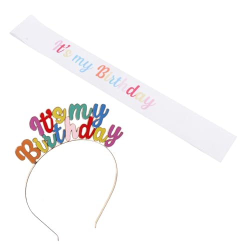 TINEASUR 1 Satz Geburtstagskrone Haarschmuck Stirnband Geburtstag Stirnbänder Party-haar-accessoire Urlaub Stirnbänder Geburtstagsdekoration Kopfschmuck Für Mädchen Legierung von TINEASUR