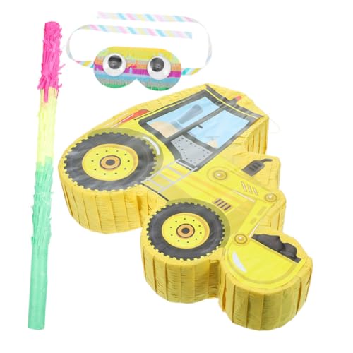 TINEASUR 1 Satz Piñata Bagger Pinata-füller Geburtstag Vierzehn Tage Konstruktion Piñata Konstruktionsspielzeug Bau-lkw-pinata Partyspielzeug Bauwagen Traktor-pinata 3 Auto Papier von TINEASUR