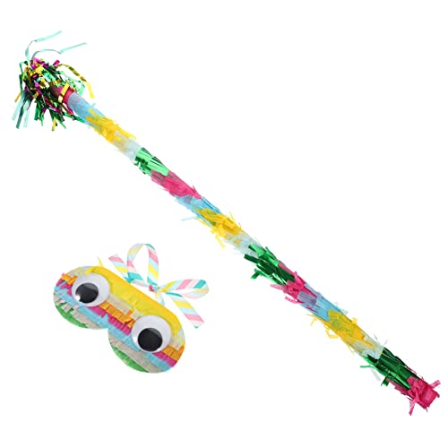 TINEASUR 1 Satz Piñata Pinata-Süßigkeitsspielzeug Pinata-Buster-Stick Pinata-Spiel spielzeug für kinder kinderspielzeug mehrfarbige Pinata-Sticks Pinata-Stick für Kinder Papier Colorful von TINEASUR