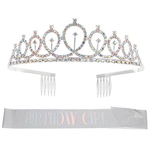 TINEASUR 1 Satz zeremonielle Gürtelkrone two piece set haar band kinder mitgebsel kindergeburtstag orgien geburtstag krone kopfschmuck Tiaras Mädchen-Party- Etikette Gürtel Stoff von TINEASUR