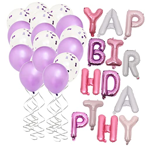 TINEASUR 1 Set Von Entzückenden Geburtstagsballons Für ädchen Folienballon Set Mit „Happy Birthday Buchstaben Perfekte Dekoration Für Geburtstagsfeiern Und Partys von TINEASUR