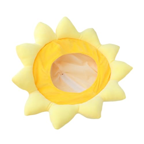 TINEASUR 1 Stk Sonnenblumenkopfbedeckung Maskerade Plüschhut Lustiger Partyhut Lustiger Hut Plüsch-stirnband Party Lustiger Kopfschmuck Weihnachtsfest Hut Yellow Plüsch Und Pp Baumwolle von TINEASUR