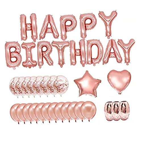 TINEASUR 1 alles zum geburtstag paket ballons balloons Geburtstagsfeier Dekoration Alles zum Geburtstag-Banner Buchstabendekor Partyzubehör Partyballon Aluminiumfolie Golden von TINEASUR