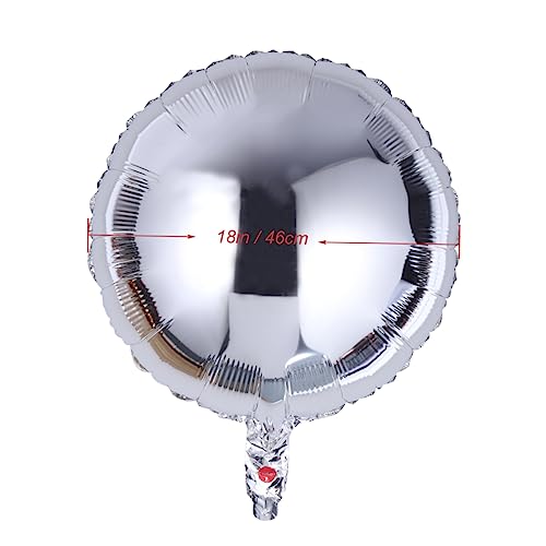 TINEASUR 10 Stück 18 Zoll Runde Folienballons Aus Mylar Silber Perfekte Dekoration Für Valentinstag Hochzeit Geburtstag Und Partys von TINEASUR