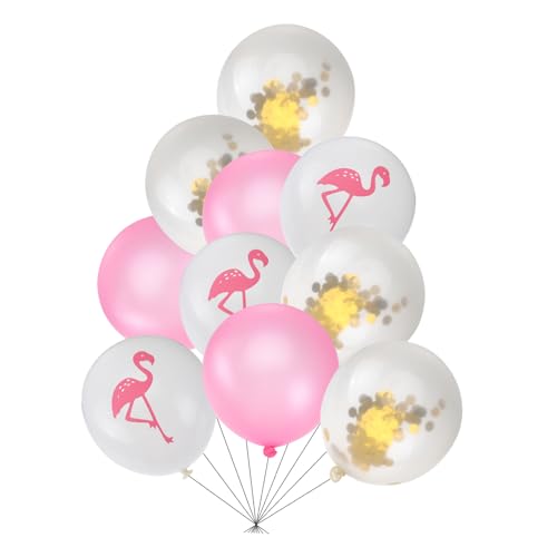 TINEASUR 10 Teiliges Luftballon Set Mit Flamingo Druck Reinem Rosa Und Mit Pailletten Ideales Dekoratives Set Für Hochzeiten Geburtstagsfeiern Und Partys von TINEASUR