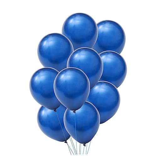 TINEASUR 100 Stück 10 Latexballons Metallic-ballons Blau Luftballons Für Geburtstagsfeiern Marine Ballons Tragbare Ballons Partyballons Hochzeitsballons Blaues Dekor Blue von TINEASUR