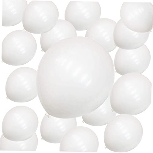 TINEASUR 100 Stück 12 Runder Weißer Ballon Partyballons Weiße Latexballons Gedenkballons Weiße 12-zoll-ballons Dekorationen Für Hochzeitsballons Ballonbogen Ballons Partyzubehör Emulsion von TINEASUR