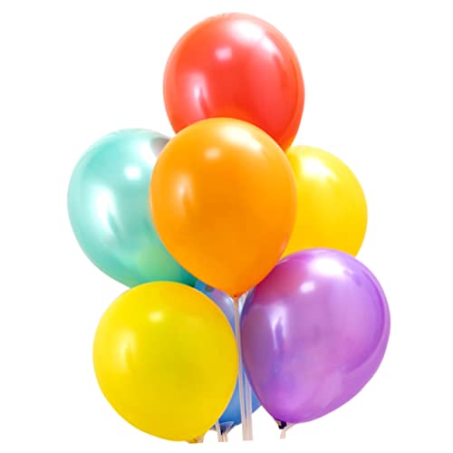 TINEASUR 100 Stück Leuchtende Latexballons Bunt Regenbogenfarbene Luftballons Für Geburtstag Hochzeiten Und Feste Zufällige Farben Für Kreative Partydekoration von TINEASUR