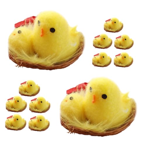 TINEASUR 12 Stück Osterküken, Süße Kuscheltiere, Küken Dekoration, Hühnerspielzeug, Küken Dekore, Ausgestopftes Huhn Für Ostern, Flauschige Küken, Osterküken, Kuscheltiere, Simuliertes von TINEASUR