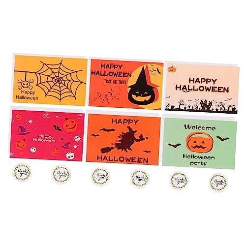 TINEASUR 12St Halloween-Karte Halloween-Grußkarten leere grußkarten halloween einladungskarten Halloween Karten Halloween-Segenskarten Inspirierende Festivalgeschenke Papierstau von TINEASUR