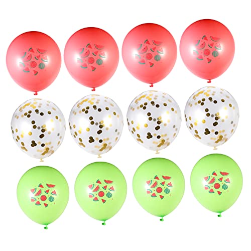 TINEASUR 12st Fruchtwassermelonenballon Goldene Luftballons Wassermelonen- Glitzernde Geburtstagsballons Sommerballons Wassermelonenballons Geburtstag Luftballons Golddekor Emulsion von TINEASUR