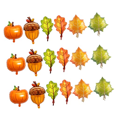 TINEASUR 18 Stk Folienballons Partyballons fallen Ballonbogen-Set für den Herbst thanksgiving dekoration thanksgiving decoration Herbstdeko Orangefarbene Kürbisballons Herbst-Party-Ballon von TINEASUR