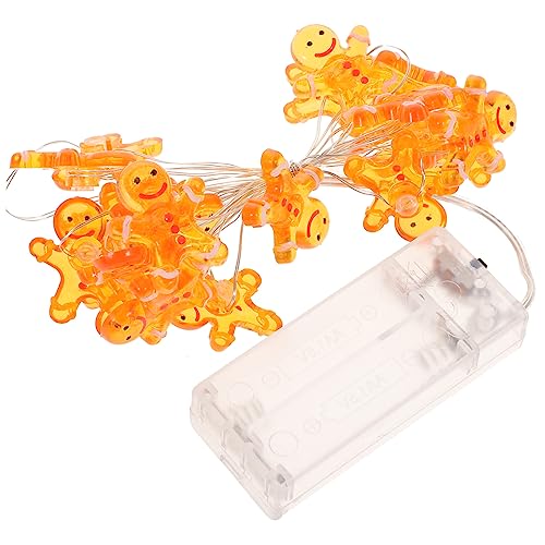 TINEASUR 1Stk Lebkuchenmann Lichterketten Weihnachtsschmuck Weihnachtsbeleuchtung batteriebetrieben LED-Dekor weihnachtsbaumdeko tannenbaum dekoration Weihnachtslampenschmuck Plastik Brown von TINEASUR