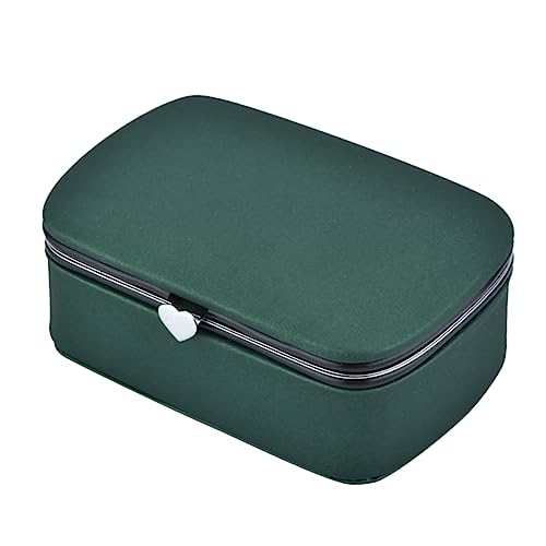 TINEASUR 1Stk für Schmuck reise schmuckschatulle Organisator für Ohrstecker Halsketten-Organizer travel schmuckbox travel jewelry case Schmucketui Schmuckhalter Pu Green von TINEASUR