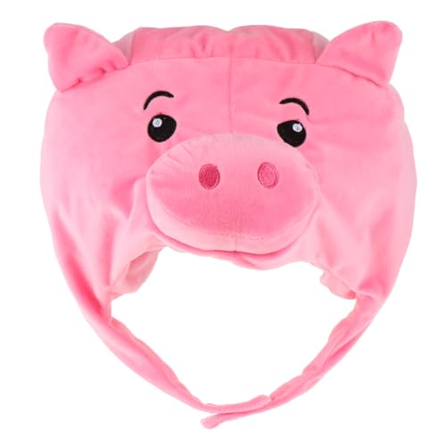 TINEASUR 1Stk süße Kopfbedeckung Plüsch Partyhüte für Kinder beweglicher Tierohrhut party kinder partyknaller kinder cutie erstlingsmütze Schweinehut DIY-Selfie-Requisite PP Baumwolle Rosa von TINEASUR