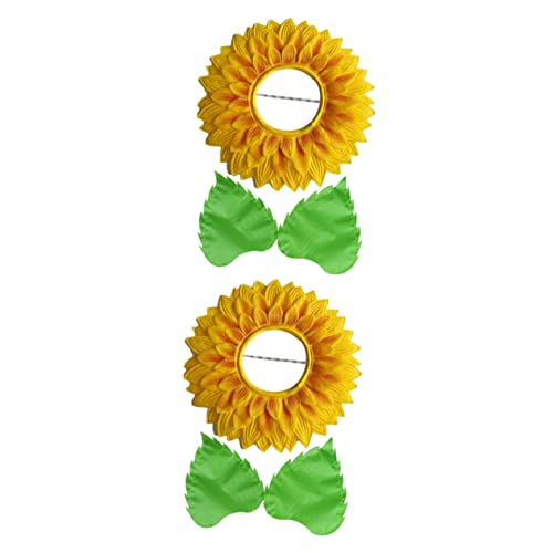 TINEASUR 2 Sätze Kopfschmuck Aus Sonnenblumen Blumenhut Kostüm Für Kinder Cosplay-Sonnenblumen-Kopfbedeckung Blumenkopfbedeckungen Für Kinder Sonnenblumenkostüm Für Erwachsene Seidentuch von TINEASUR